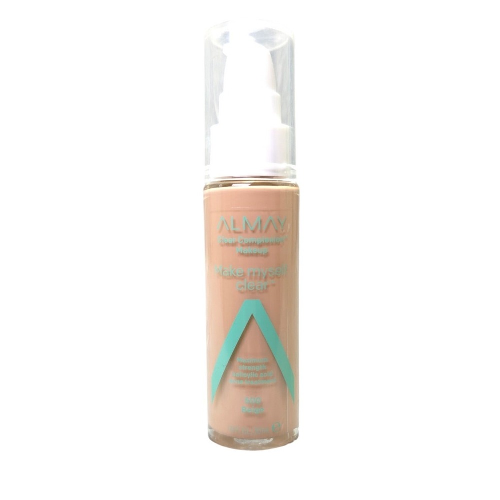 Almay Clear Complexion Foundation 500 Beige‎ 1oz Salicylic Acid Oil-Free Matte